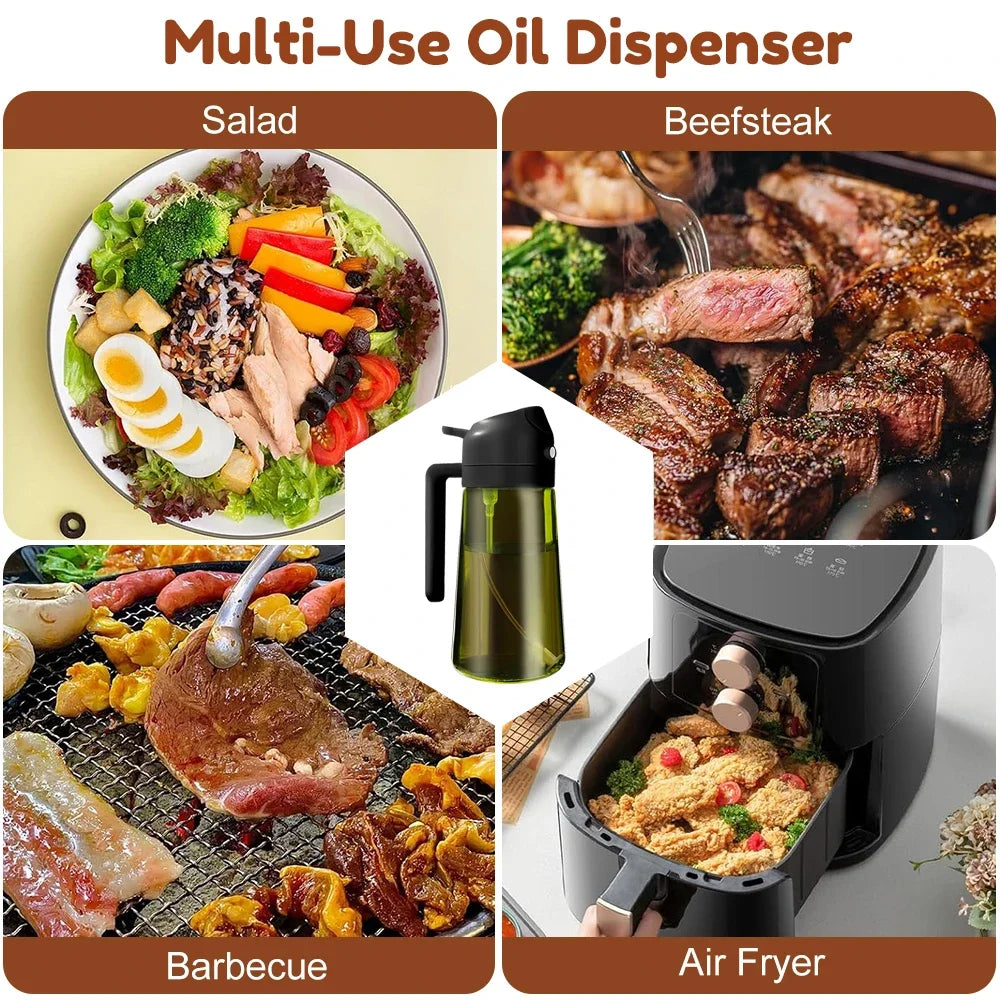 470ML/16oz Light-Blocking Dark Oil Sprayer for Cooking 2 in 1 Olive