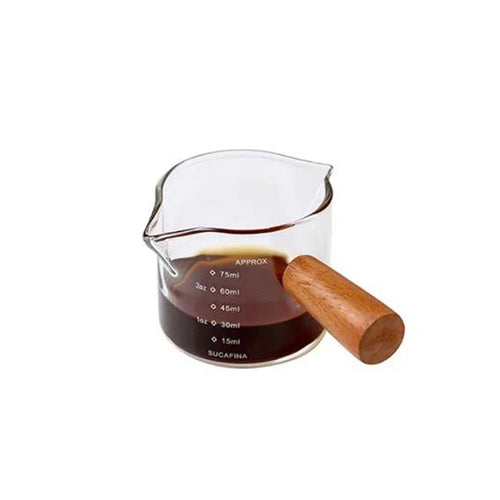 Glass Measuring Cup With Wood Handle 1pc Glass Espresso Measuring Cup