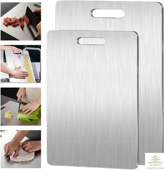 Stainless Steel Chopping Board Double Sided Thickened Kitchen Cutting