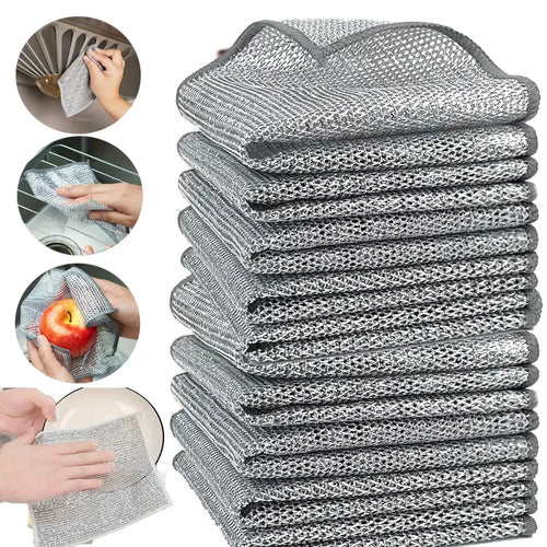 Thickened Steel Wire Cleaning Cloth Non-Scratch Double-layer