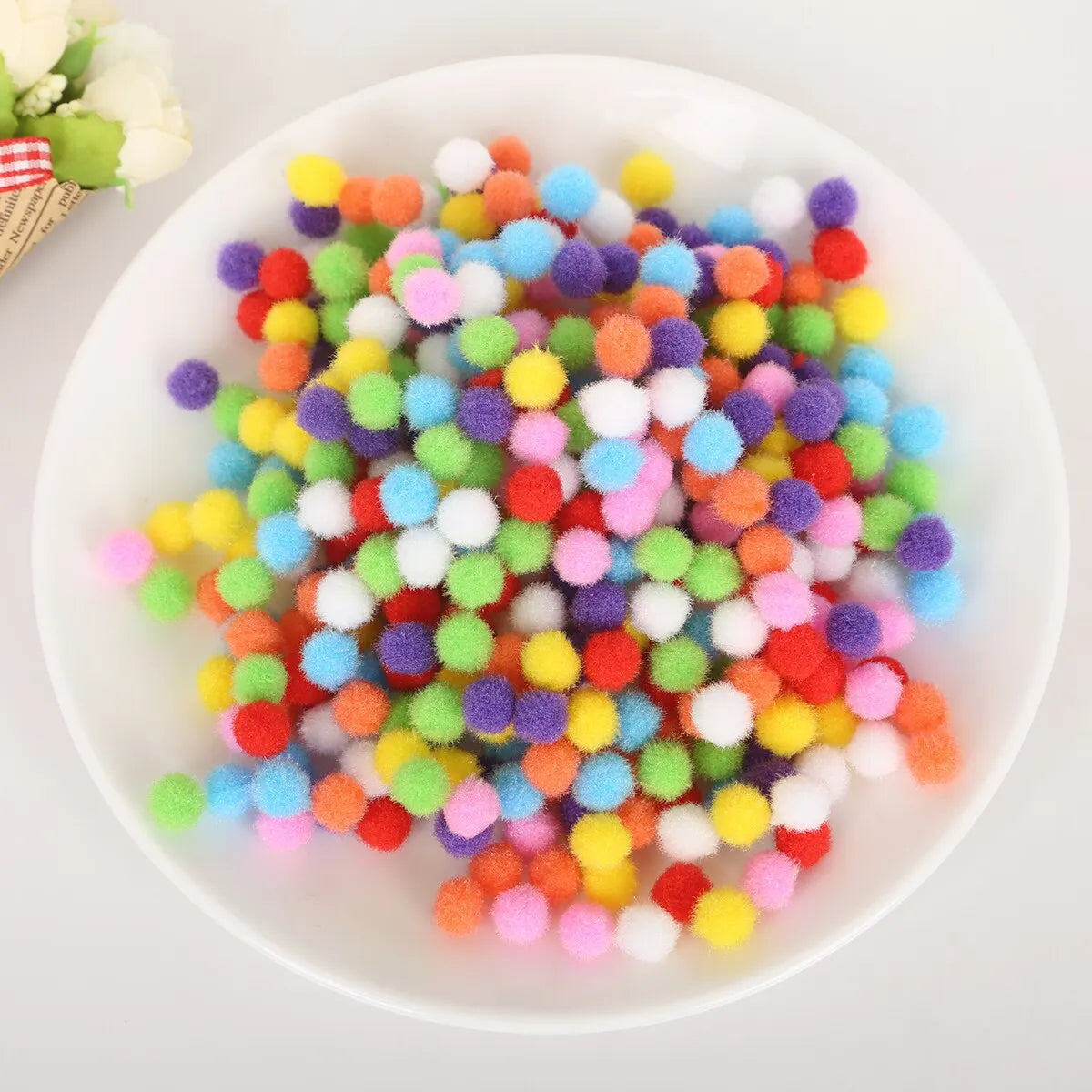 Mini Fluffy Soft Ball Colored High Elastic Ball DIY Polyester Plush