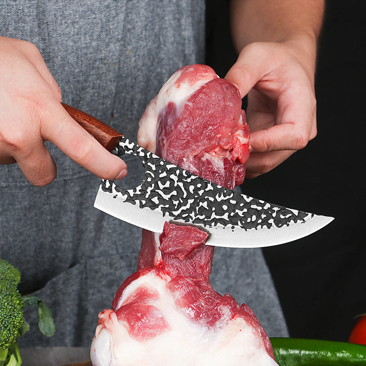 Handmade Forged Kitchen Knife Butcher Knife Boning Knives Meat Cleaver