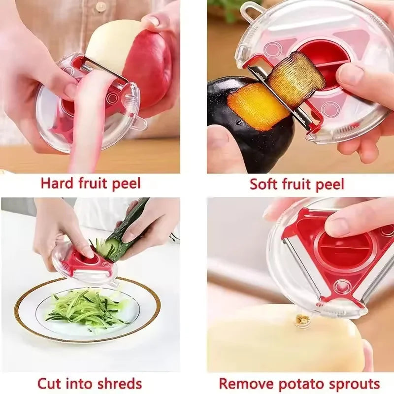 1/3Pcs 3 In 1 Multifunctional Peeler Magic Trio Peeler Set Slicer