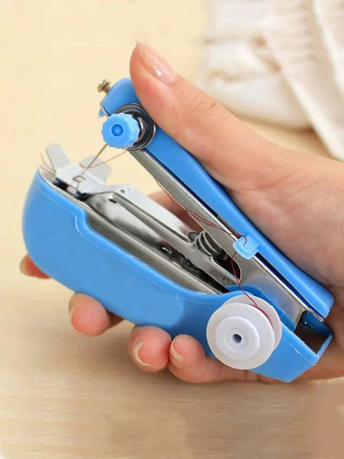 Home Handheld Sewing Machine Protable Outdoor Travel Clothes Fabrics