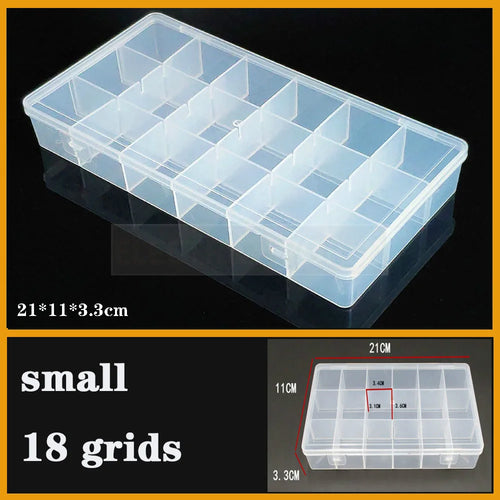 Transparent Plastic box Screw Compartment Box Jewelry Earring Display