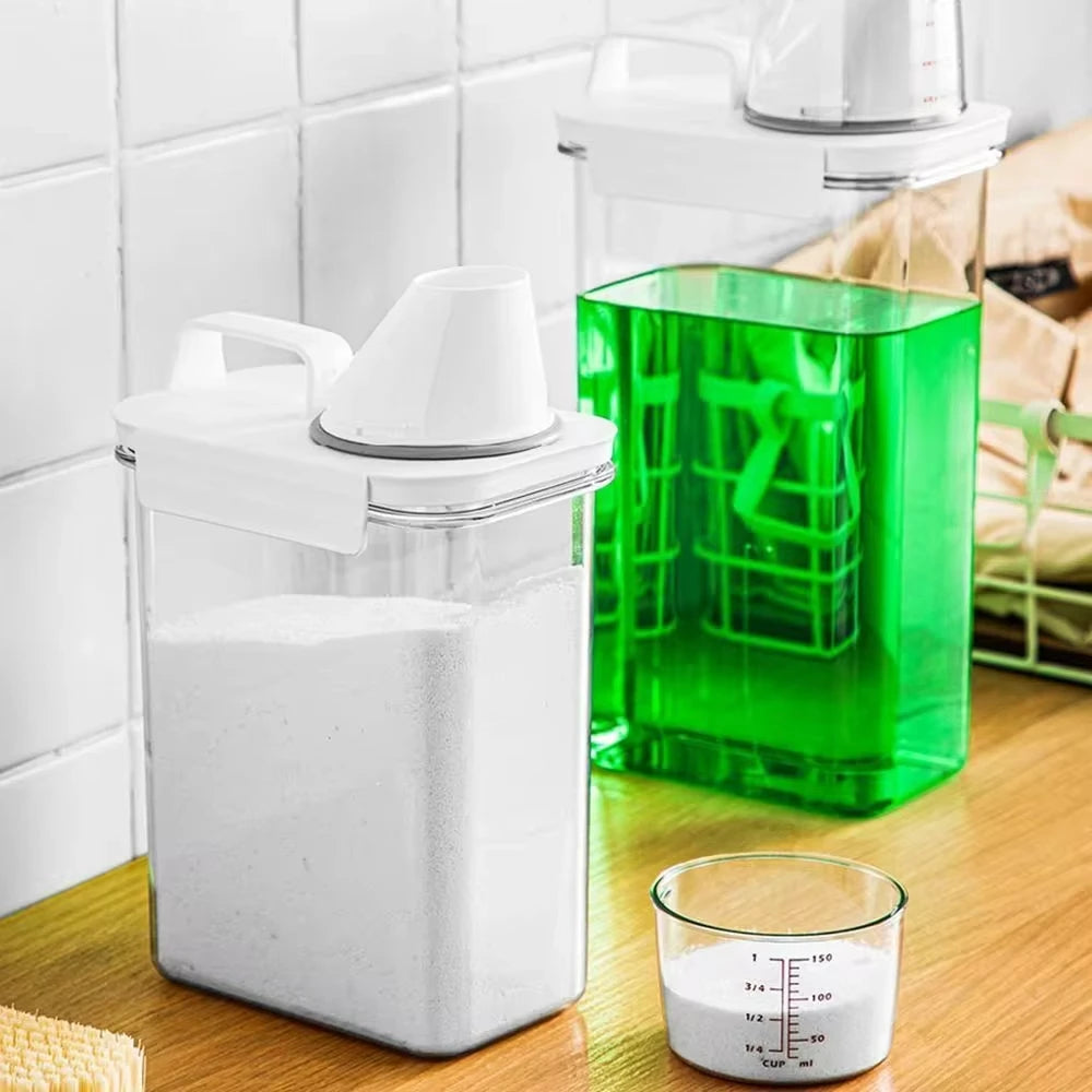 Airtight Laundry Detergent Dispenser Powder Storage Box Clear Washing