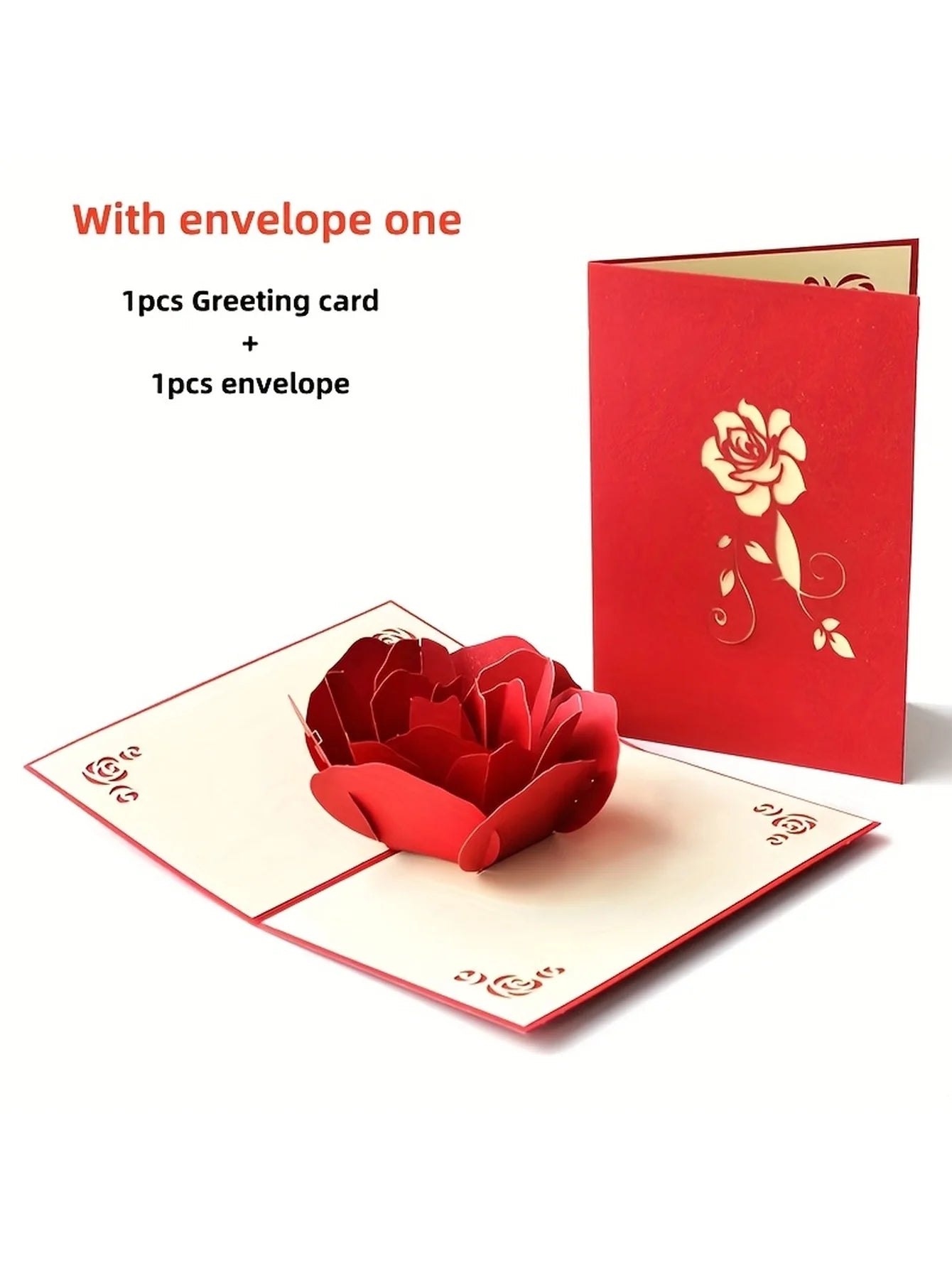 3D Pop-Up Happy Birthday Rose Card - Perfect for Anniversaries,