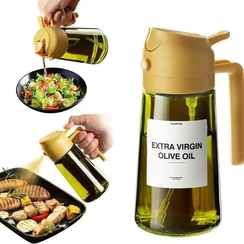 470ML/16oz Light-Blocking Dark Oil Sprayer for Cooking 2 in 1 Olive