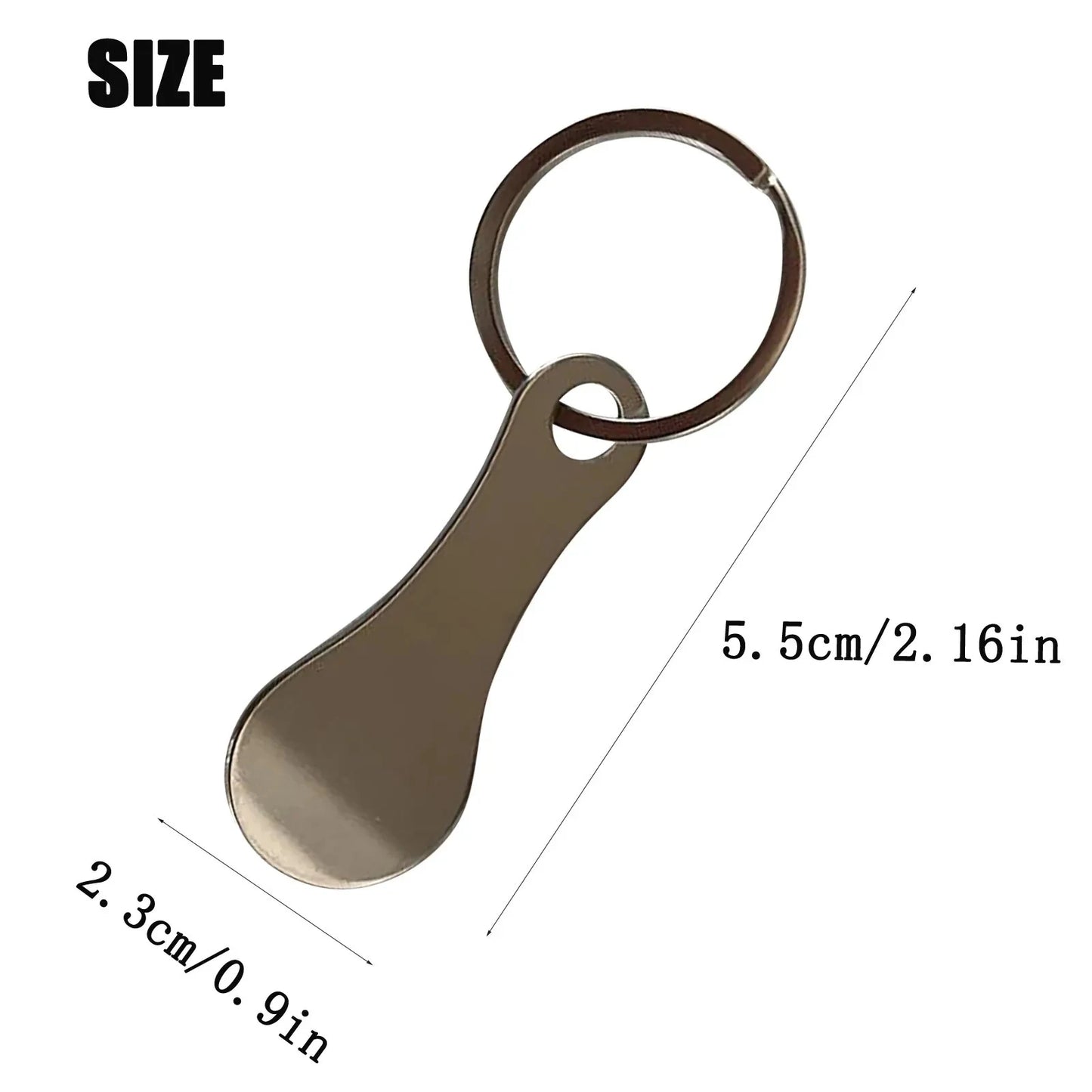 Shopping Cart Token Stainless Steel Hard Portable Key Ring Metallic