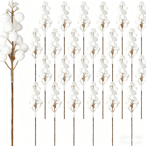 10Pcs Christmas Decoration Artificial 15heads Sparkling Berry Bouquet