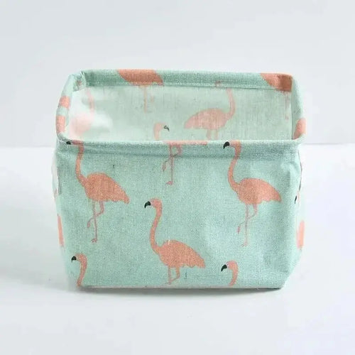 1pc Cotton Linen Fabric Waterproof Desktop Sundries Basket Storage Box