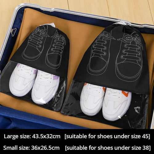 5pcs/set Shoe Storage Bag With Thickened Non-woven Fabric Strap Mouth