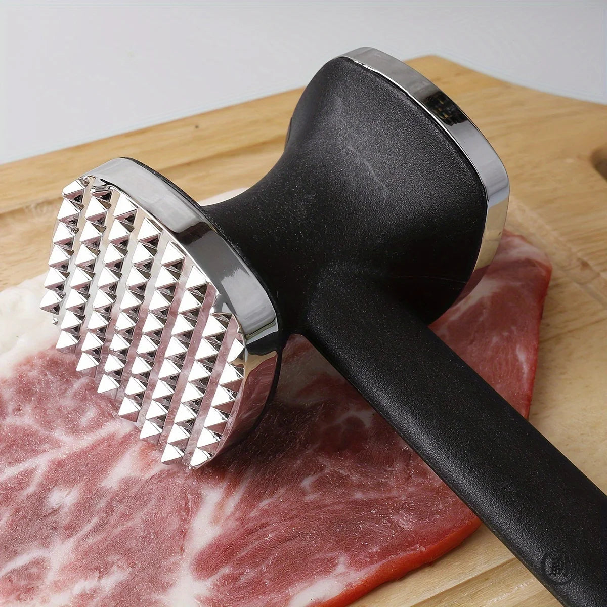 Heavy Duty Kitchen Meat Tenderizer Hammer with Rubber Grip, Stainless