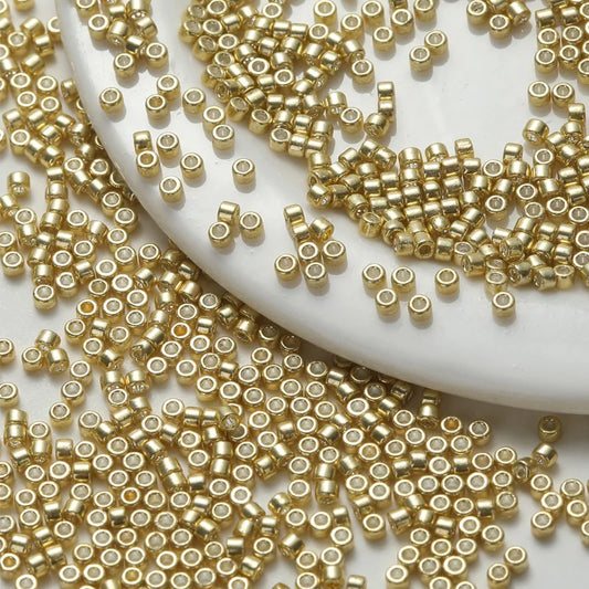 1200 Pieces 2MM Glass Beads Plating Metal Color Vintage Style DIY