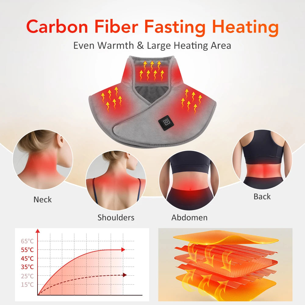 5V 2A USB Neck And Shoulder Heating Pad Electric Hot Compress Shawl