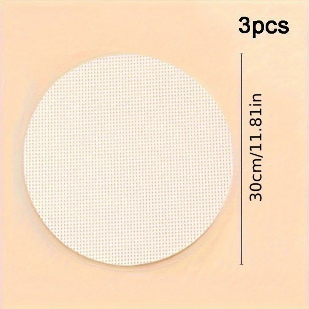 3pcs/set Reusable Silicone Non-Stick Steamer Liners, Round Steaming