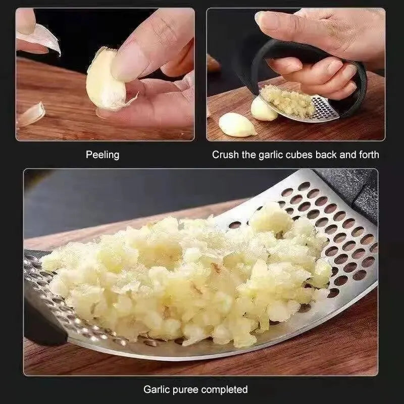 1pc Stainless Steel Garlic Press Crusher Manual Garlic Mincer Chopping