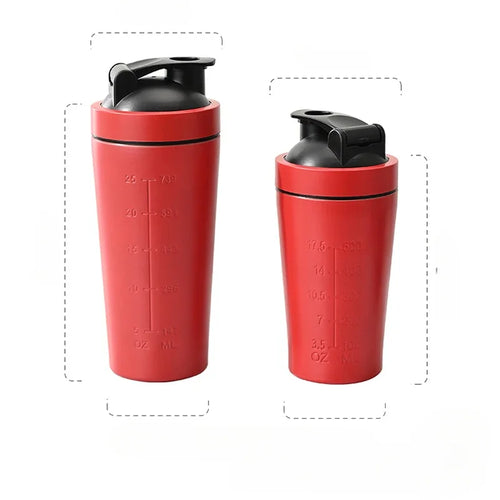 500ML/750ML Stainless Steel Protein Powder Shaker Bottle with Steel