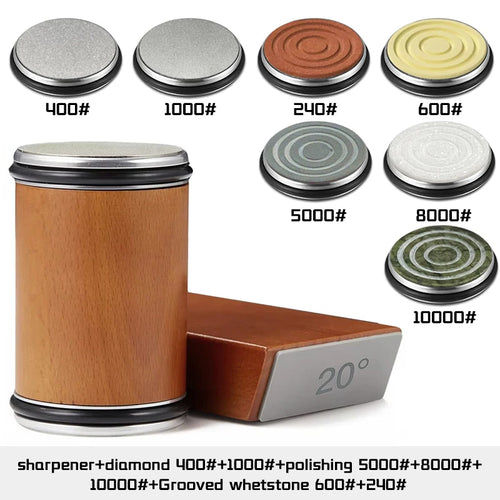 Rolling Knife Sharpener Magnetic Knife Holder Sharpening Stone 15/20