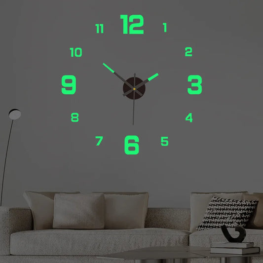 Luminous Digital Clock DIY Stereoscopic Wall Clock Silent Clock Living