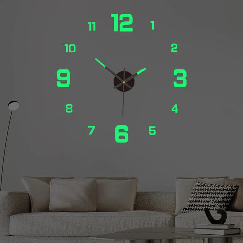 Luminous Digital Clock DIY Stereoscopic Wall Clock Silent Clock Living