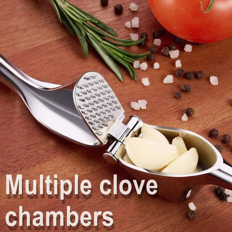 1PC Garlic Press Zinc Alloy Garlic Mincer Crusher with Ergonomic Soft