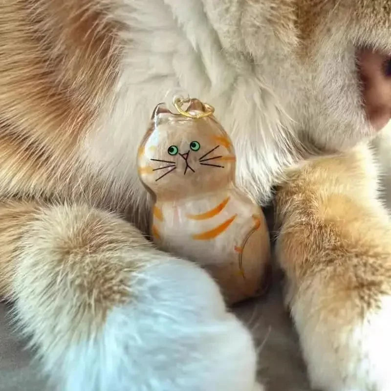 Transparent Cute Cat Keepsake Keychain Lovely Dog/Cat Shape Pet Hair