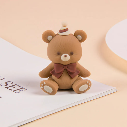 Pink Blue Bear Cake Topper Bear Doll Ornaments Insert Birthday Cake