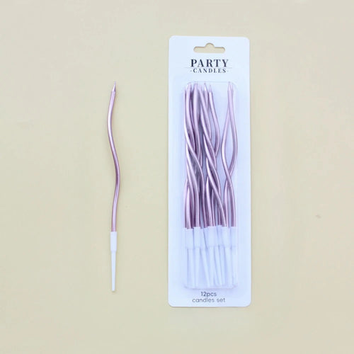 6/12/48pcs Birthday Candles Spiral Cake Candles  Long Thin Cake