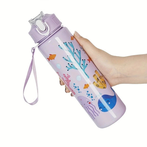 1pc 750ml 23OZ cartoon car series plastic water bottle, multiple