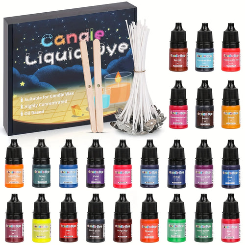 Blingfun Candle Dyes - Pro Candle & Soap Oil Dyes (24 Colors), Vibrant
