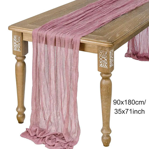 Semi-Sheer Gauze Table Runner Sage Cheesecloth Table Setting Dining