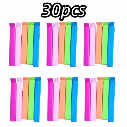 5-30pcs Colorful Sealing Clips Moisture-Proof Fresh-Keeping Snack Bag