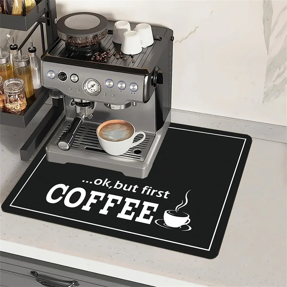 3 Size Coffee Machine Silicone Mat black Coffee Printed Coffee Machine