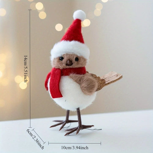 1/3pcs Christmas Foam Birds with Red Scarves Holiday Tree Decor