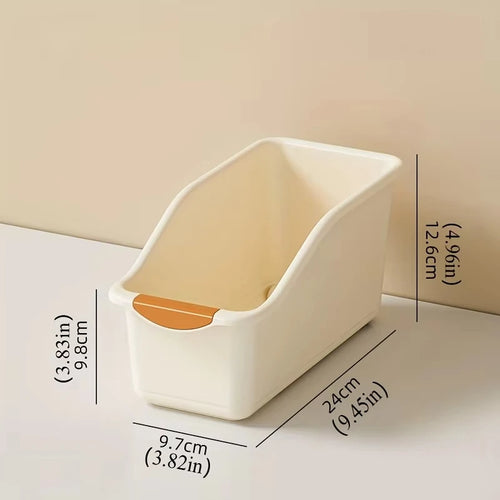 Curved Plastic Storage Bins Set - Multipurpose Home Organization Boxes