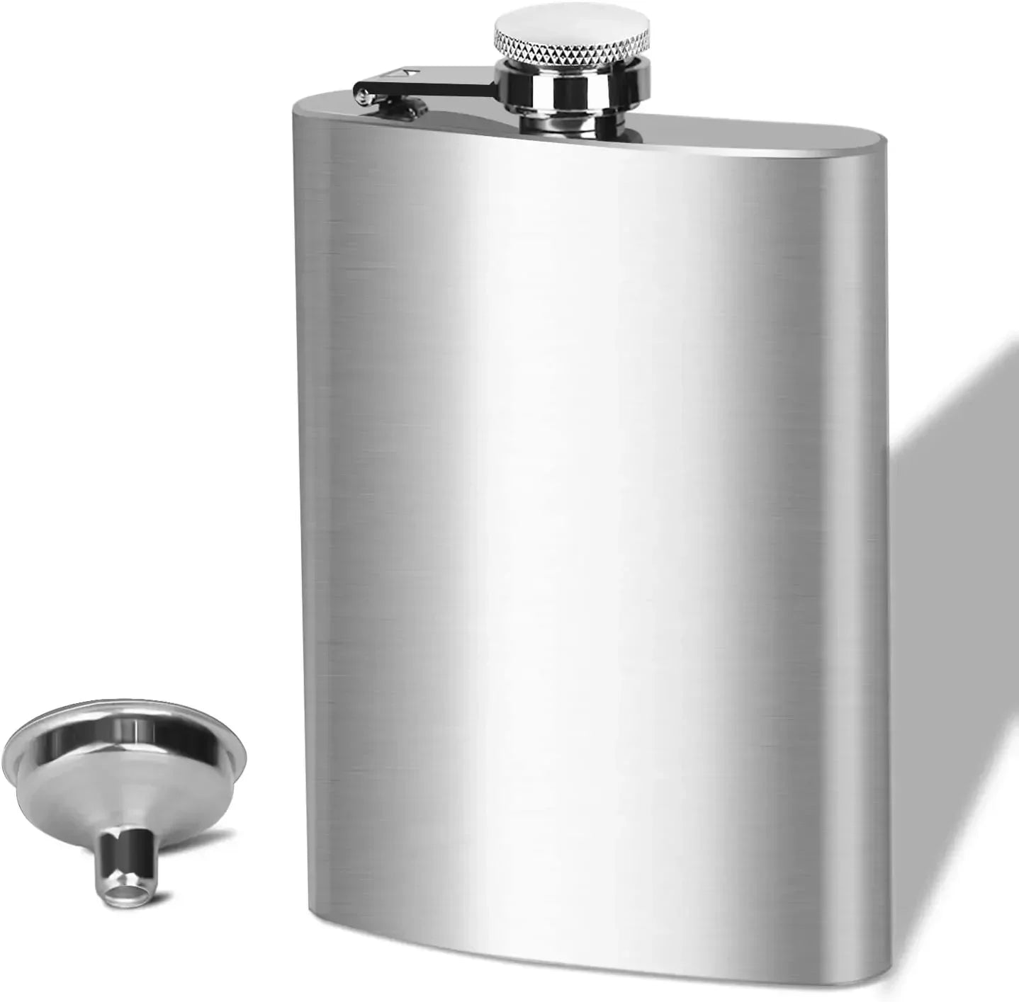 LMETJMA 10 oz Stainless Steel Hip Flask with Funnel Pocket Hip Flask