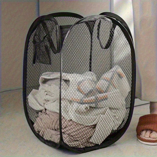 Collapsible Pop-up Mesh Laundry Basket Portable Clothes Hamper for