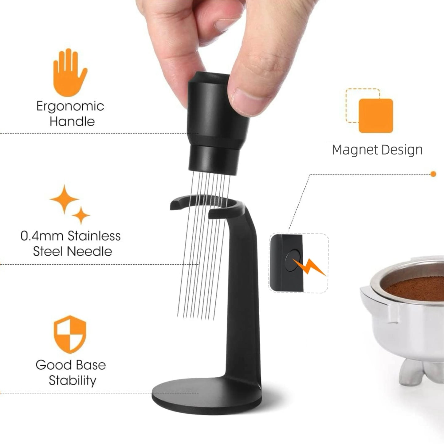 Magnetic Wdt Tool Espresso with, Espresso Distribution Tool Espresso