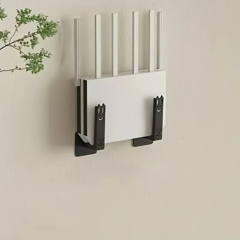 2pcs Drill-Free Router Mounting Rack-Wall-Mounted Set-Top Box Holder