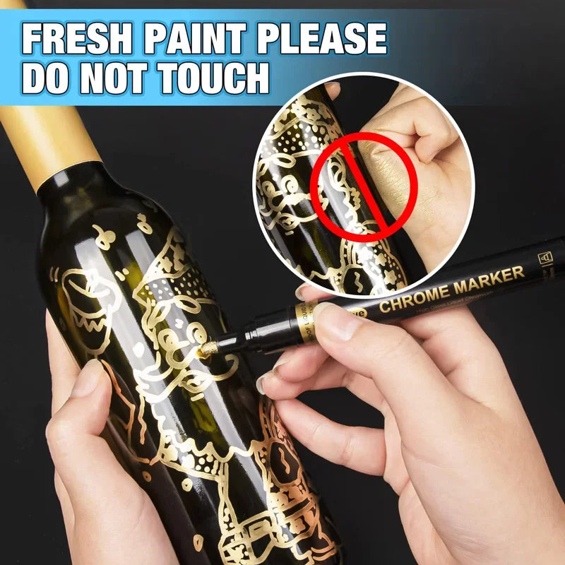 3/2/1pcs Chrome Mirror Marker Pen 2mm DIY Reflective Paint Pen