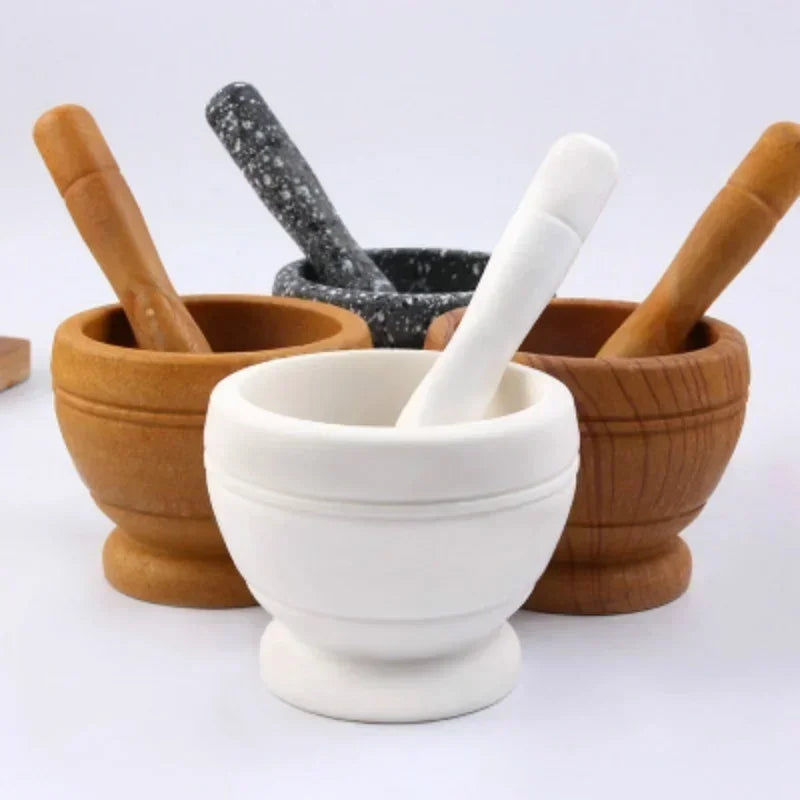 Resin Setmortar and Pestle Garlic Herb Spice Mixing Grinding Crusher