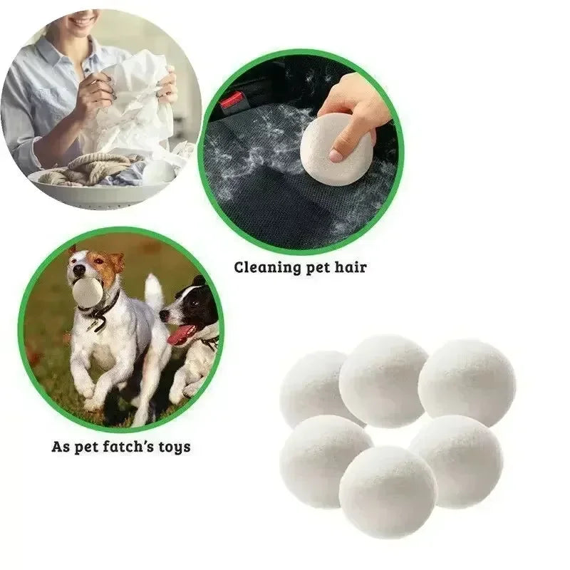 Wool Dryer Balls Reusable Natural Fabric Softener Laundry Washing
