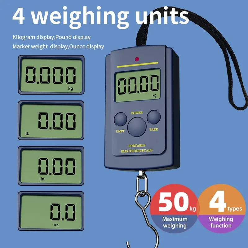 1PC Multifunctional Mini 40kg/10g Electronic Hanging Fishing Luggage