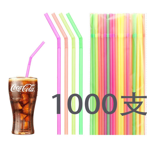 1000-100Counts Neon Colored Flexible Plastic Drinking Straws