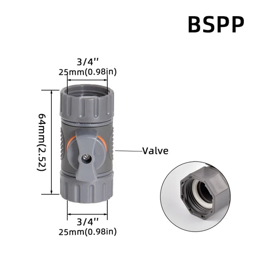 1-Pcs 1/2" 3/4" 1" Garden Hose Quick Connect Adapters -EU BPS Threaded
