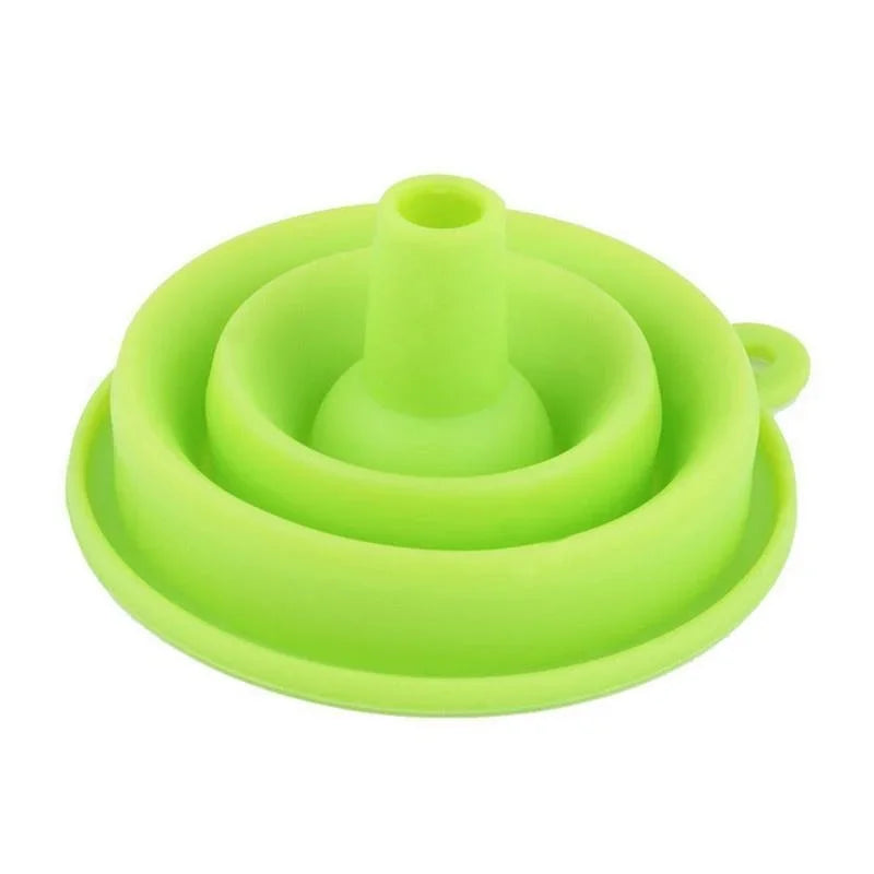 1pc Mini Silicone Gel Foldable Collapsible Style Funnel Hopper Kitchen