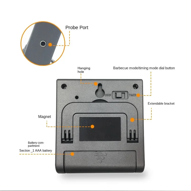 Tp700 Digital Remote Wireless Food Kitchen Oven Thermometer Probe For