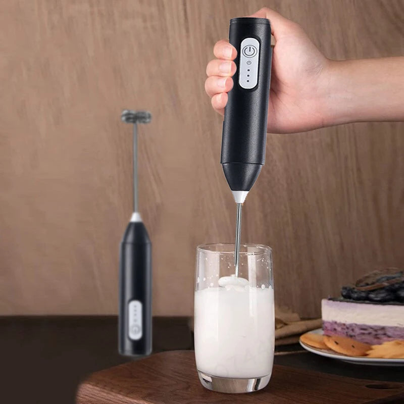 Electric Milk Frother 2 In 1 Rechargeable  Blender Stainless Steel 3