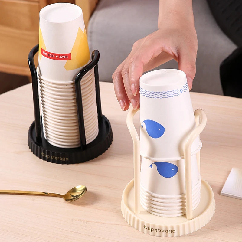 Household Disposable Paper Cup Holder, Desktop Paper Cup Storage Rack,